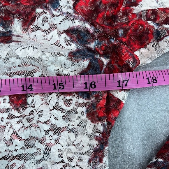 Zara White Cream Fitted Laced Floral Long Sleeve Blouse - Picture 6 of 11